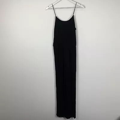 H&M Womens Small Jumpsuit Spaghetti Straps One Piece Straight Leg Black NWT • $22.95