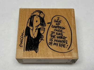 $13.79 • Buy Gave Up Shopping Emerson Quillin American Art Stamp EM 7044 Wood Rubber