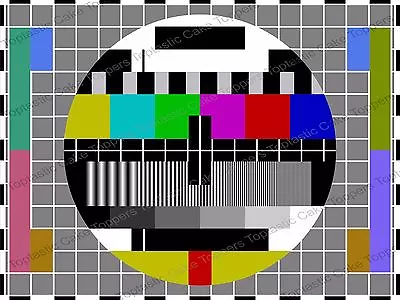 70s 80s TV Television Test Screen Background Pattern Edible Icing Cake Topper • £4.15