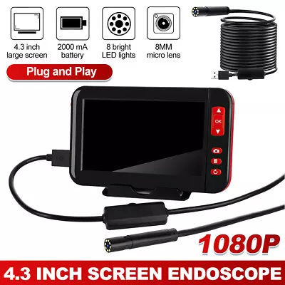 £37.89 • Buy Industrial Endoscope Camera 1080P HD 4.3  LCD Screen Borescope Inspection Camera