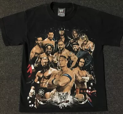 Vtg 2007 Boys WWE AOP Faded Shirt Kids M John Cena Undertaker Kane Wrestling WWF • £35.59