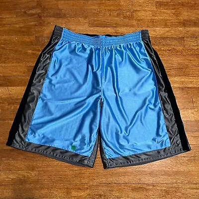 VTG Nike DriFit Basketball Shorts Adult 2XL 40x9 Reverses Black White Blue Shiny • $34.95