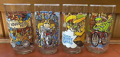 Set Of 4 Vintage 1981 Muppets The Great Muppet Caper McDonalds Glasses Complete • $24