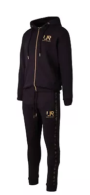 UK Trap Loyalty Is Royalty Black Gold Tracksuit - Streetwear - Gym Wear Fashion • £36