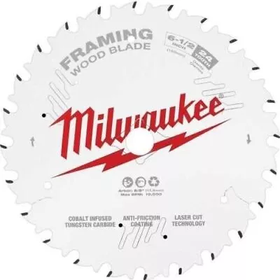 Milwaukee 48-40-0620 6-1/2  24T Framing Circular Saw Blade • $15.76