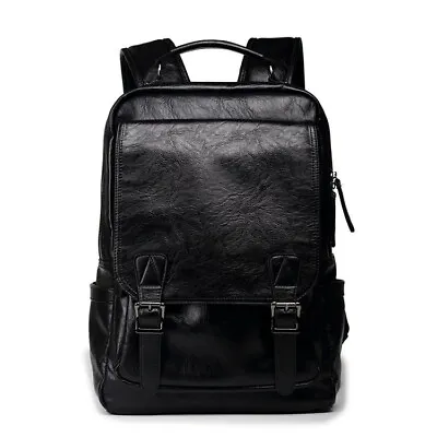 Men's Leather Backpack Shoulder Bag Weekender Travel Laptop Notebook School Bags • $33.99