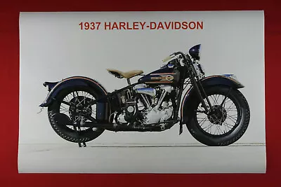 1937 Harley-Davidson Vintage Classic Motorcycle Picture Poster 24X36 NEW   HA37 • $23.95