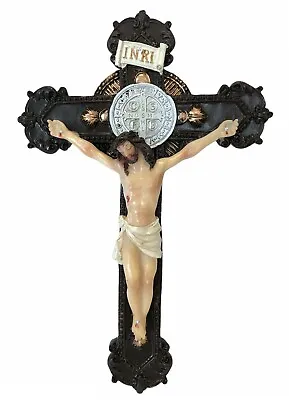 8  Inch St Benedict Medal Wall Cross Crucifix Decor San Benito Cruz Imagen Decor • $16.99