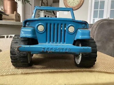 Vintage Tonka Jeep Jeepster Runabout Blue Steel Pressed Metal • $50