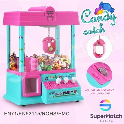 Kids Toy Mini Candy Grabber Carnival Prize Machine Vending Arcade Claw Game PINK • $79.59