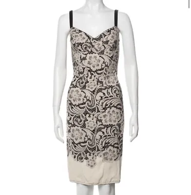 Dolce&Gabbana Lace Black Beige Floral Bustier Dress IT38 • $150