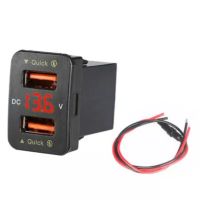 DC 12-24V Dual USB Port QC3.0 Car Socket Fast Charger Voltage Display For Toyota • $17.38