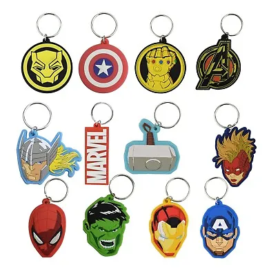 2D Action Figures Marvel Avengers Rubber Keychains Keyrings Kids Xmas Gifts • £2.96