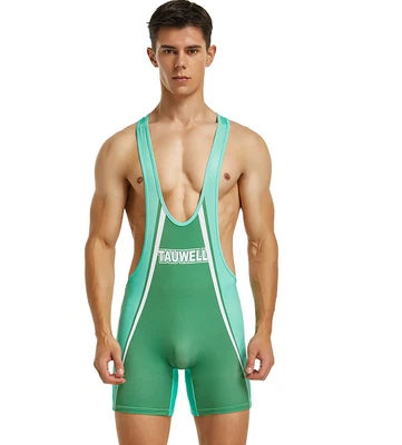 £18.95 • Buy Mens Small Tauwell Green Lycra Spandex Cycle Wrestling Singlet Bodysuit Gay UK