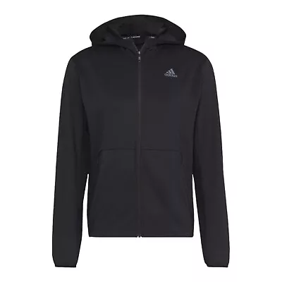 Men's Adidas HIIT Training Slim Fit Full Zip Hoodie Jacket In Black Size 2XL • $49.99