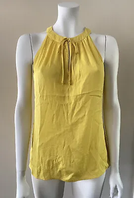 $24.99 • Buy Cabi #5725 Mia Sunshine Cami Yellow Sleeveless Tie Neck Blouse Top Sz M EUC