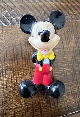 Disney Mickey Mouse Toy Figure Bow Tie Cake Topper PVC 2.5” Vintage • $6.22