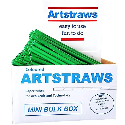 ARTSTRAWS MINI SCHOOL PACK GREEN PAPER STRAWS ART STRAWS 6mm  PACK SIZE 250 • £16.05