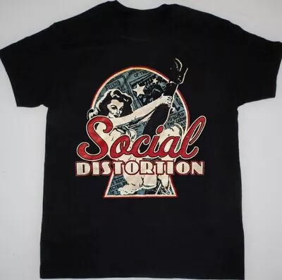 Vtg Social Distortion Band Music Short Sleeve Black Tshirt Cool New New Shirt • $23.74