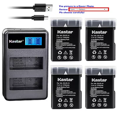 Kastar Battery LCD2 Charger For Nikon D5100 D5200 D5300 D3100 D3200 D3300 P7000 • $32.49