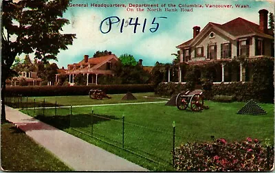 Headquarters Department Of The Columbia Vancouver Washington WA UNP DB Postcard • $13.45