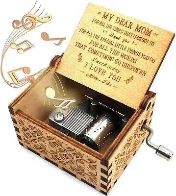 $9.99 • Buy You Are My Sunshine Wooden Music Box, Laser Engraved Retro Wooden Music Box
