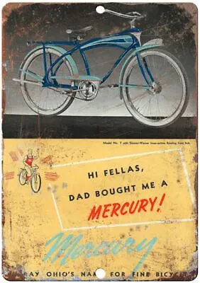 Mercury Bicycle Vintage Advertising Reproduction Metal Sign B70 • $21.95