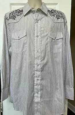 Vintage Roper Embroidered Pearl Snap Western Shirt Xl • $13