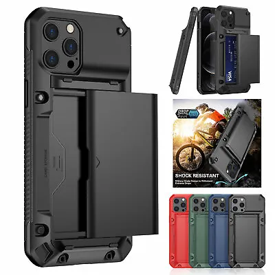 $6.88 • Buy Shockproof Card Holder Wallet Case For IPhone 14 Pro Max 13 12 11 XS XR 8 7 + SE