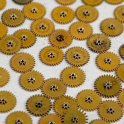 25 Watch Gears Gold 3.7mm Steampunk Part Watchmaker Altered Art Lot Tiny Vintage • $4.99