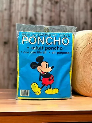 Vintage New Disney World Mickey Mouse Waterproof Poncho Unopened Adult One Size • $8.99