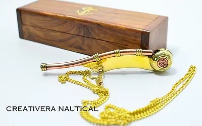$20.70 • Buy Brass Boatswain Nautical Brass Bosun Whistle Key Chain Handmade Gift Key Ring 