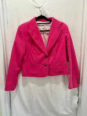 Isaac Mizrahi For Target Bright Pink Lined Corduroy Blazer Size L • $18