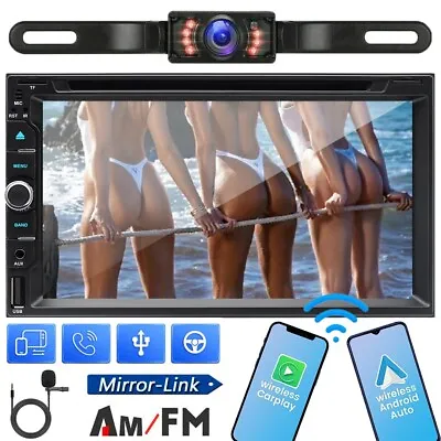7inch 2 Din Car CD DVD Player Apple CarPlay Android Auto Stereo Radio SD +Camera • $114.99