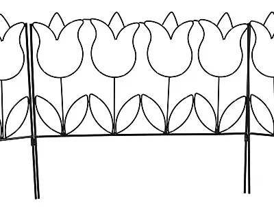 £19.99 • Buy Woodside Tulip Style Garden Border Lawn Edging Steel Fence (pack Of 5)
