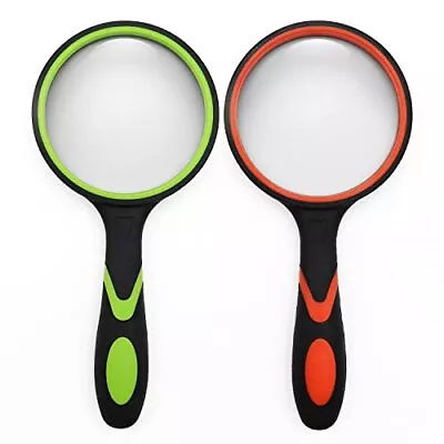 2 Pack 75mm 10X Handheld Magnifying Glass Shatterproof Reading Magnifier For ... • $35.70