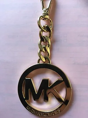 New Michael Kors Signature Hang Tag Fob Charm GOLD 2  Wide 3  Long • $29.95