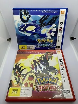 Pokemon Alpha Sapphire 🔵 Omega Ruby 🔴 Bundle Nintendo 3DS Free Tracked Postage • $199.95