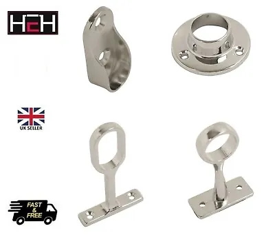 £1.49 • Buy Rail End Center Supports Brackets Oval Or Round Wardrobe Rails Poles Rod Sockets