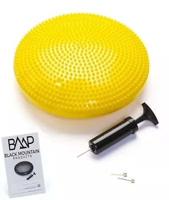 Black Mountain Products Exercise Balance Stability Disc With Hand Pump Yellow • $22.44