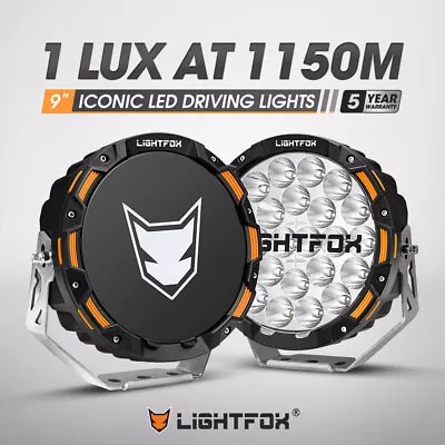 LIGHTFOX Pair 9inch LED Driving Light OSRAM Spot Round Spotlight Headlights 4x4 • $329.95