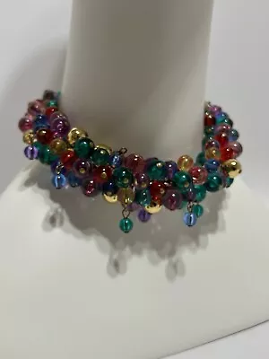 Vtg Gianni Versace C.1991 Multicolor Bead Necklace • $585