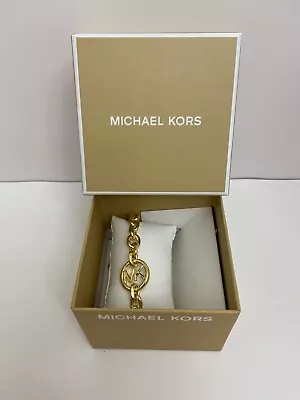 Michael Kors MK Brass Chain Bracelet (Gold Tone) MK Logo Brand New With Tag $115 • $75