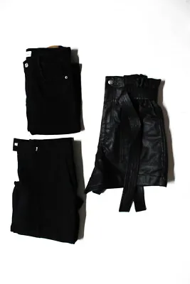 $41.99 • Buy Zara Women's Paper Bag Waist Faux Leather Short Black Size XS Lot 3