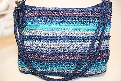 The Sak Casual Classics NWD Stripe Crocheted Convertible Crossbody Purse Damaged • $5.50