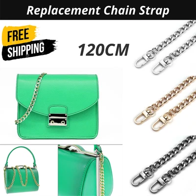 £4.69 • Buy Replacement Chain Strap For Cross Body Shoulder Bag Handbag Wallets Metal Flat