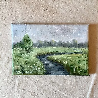 Small Landscape Painting Original Miniature Painting Oil Paintings River Paintin • $34