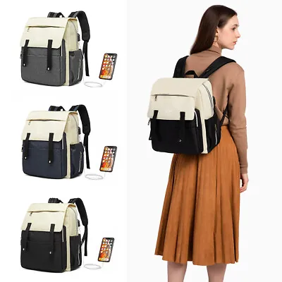 Women's Travel Rucksack Shoulder Laptop Bag Satchel School Large Backpack USB • £12.99