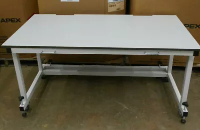 60 W X 30 D X 30 H LAMINATE TOP LAB BENCH/TABLE W/CASTERS WHEEL STOPS & SLOTS • $599.99