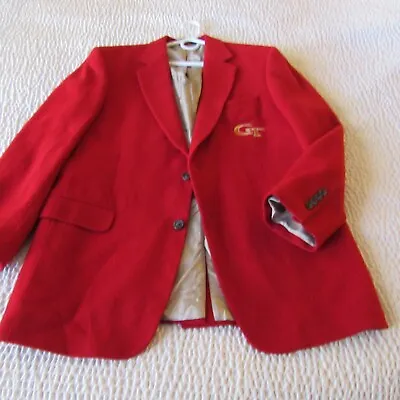 Georgia Tech Red Blazer 42 Camel Hair Sports Coat 42L Vintage Jos. A. Bank Flaws • $18